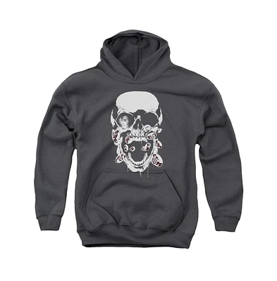 Green Lantern Boys Youth Black Skull Pull Over Hoodie / Hooded Sweatshirt