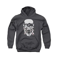 Green Lantern Boys Youth Black Skull Pull Over Hoodie / Hooded Sweatshirt