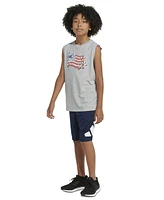 adidas Big Boys Sleeveless Usa Graphic Heathered T-Shirt