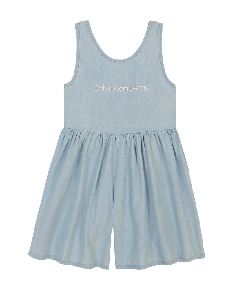 Calvin Klein Toddler Girls Lightweight Denim Wide Leg Romper