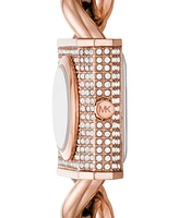 Michael Kors Women's Mk Chain Lock Three-Hand Rose Gold-Tone Stainless Steel Watch 25mm