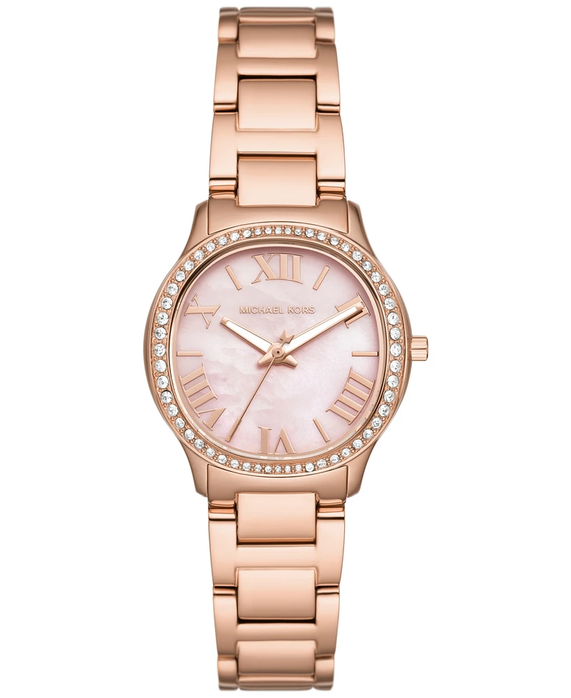 Michael Kors Women's Sage Three-Hand Rose Gold-Tone Stainless Steel Watch 31mm