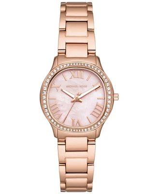 Michael Kors Women's Sage Three-Hand Rose Gold-Tone Stainless Steel Watch 31mm