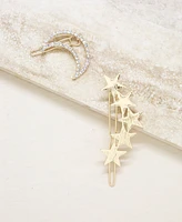 Ettika Stars and Moon Hair Barrettes in Gold-Tone, Set of 2