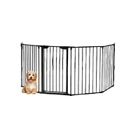 Slickblue Girls 6 Panel Metal Gate Baby Pet Fence Safe Playpen Barrier-Black