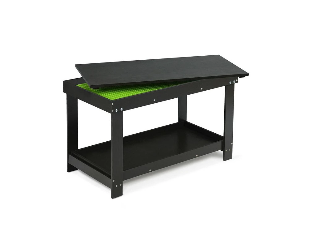 Slickblue Kids Solid Multifunctional Wood Activity Play Table