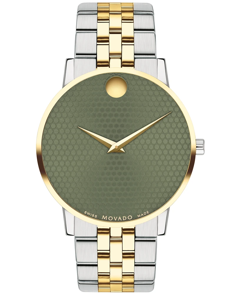 Movado Men's Swiss Museum Classic Gold Pvd Stainless Steel Bracelet Watch 40mm - Two