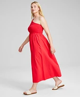 And Now This Women's Cotton One-Shoulder Smocked Maxi Dress, Created for Macy's