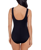 Swim Solutions Women's Striped One-Piece Swimsuit, Created for Macy's