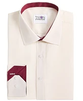 Tayion Collection Men's Slim-Fit Creme Dress Shirt