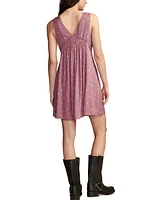 Lucky Brand Women's V-Neck Sleeveless Smocked Dress