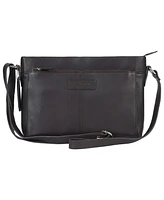 Mancini Pebble Loretta Leather Crossbody Handbag with Organizer