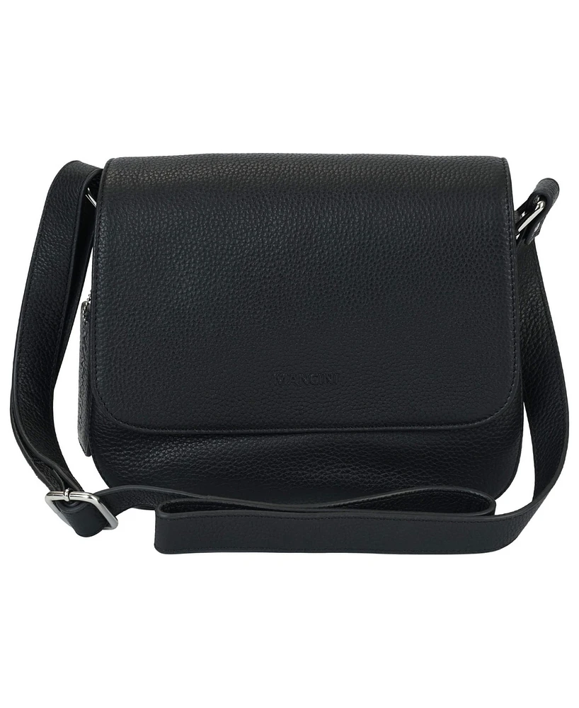 Mancini Pebble Alison Leather Crossbody Handbag