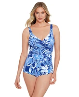 ShapeSolver by Penbrooke Women's Cross Over Sarong One-Piece Swimsuit