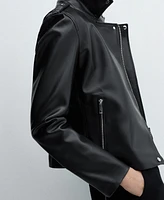 Mango Women's Faux-Leather Biker Jacket