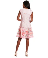 London Times Petite Printed Fit & Flare Dress