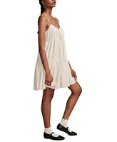 Lucky Brand Women's Pintuck-Bodice Tiered Mini Dress