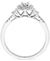 Diamond Halo Engagement Ring (1/4 ct. t.w.) in 14k White Gold