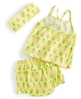 First Impressions Baby Girls 3-Pc. Bright Stamps Floral Top, Bloomers & Headband Set, Created for Macy's