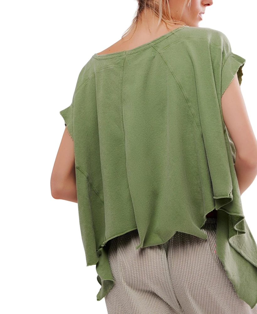 Free People Women's Angel Cotton Handkerchief-Hem T-Shirt