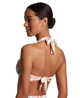 Lauren Ralph Women's Ruffled Floral-Print Bikini Top