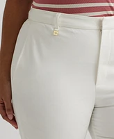 Lauren Ralph Plus Stretch Cotton Cropped Pants