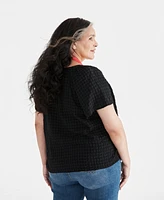 Style & Co Plus Size Flutter-Sleeve Top, Created for Macy's