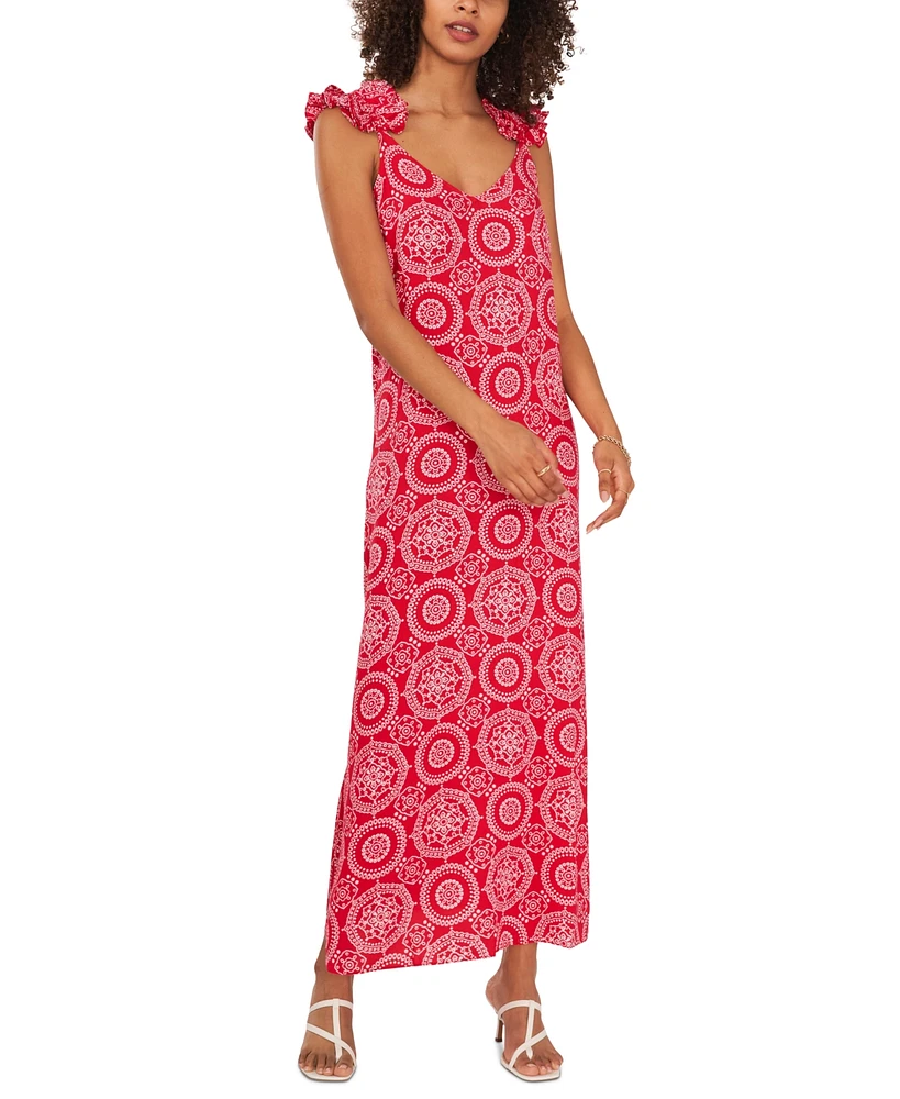 Vince Camuto Women's Medallion-Print Sleeveless Maxi Dress