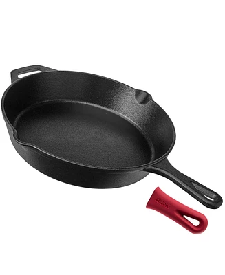 Cuisinel Cast Iron Skillet - 12"-Inch Frying Pan with Assist Handle and Pour Spots