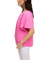 John Paul Richard Cotton Gauze Top with Ric Rack Trim at Yoke