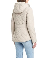 Jones New York Women's Hooded Quilted Water-Resistant Jacket