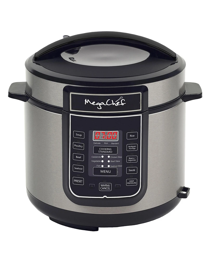 Megachef 6 Quart Digital Pressure Cooker with 14 Pre-set Multi-Function Features