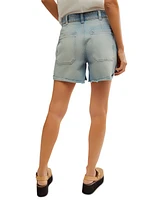 Free People Women's Palmer High Rise Roll Cuff Cotton Denim Shorts