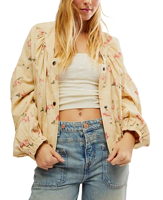 Free People Women's Cotton Rory Rose-Print Bomber