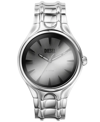 Diesel Men's Streamline Three Hand Silver-Tone Stainless Steel Watch 44mm