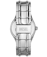 Diesel Men's Streamline Three Hand Silver-Tone Stainless Steel Watch 44mm