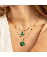 The Lovery Malachite Clover Cut Out Charm 14K Gold