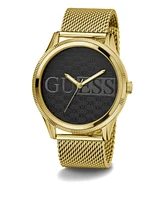 Guess Men's Analog Gold-Tone Stainless Steel Mesh Watch, 44mm