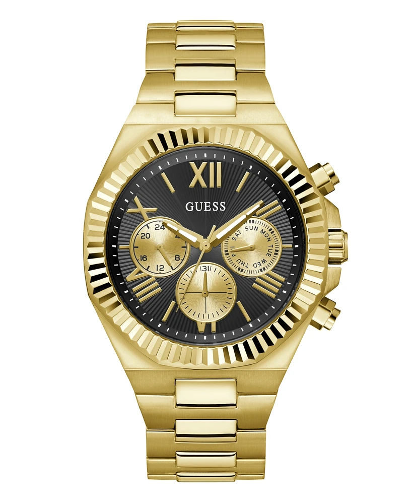 Guess Men's Multi-Function Gold-Tone 100% Steel Watch, 44mm