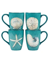 Certified International Ocean View Set of 4 Mugs