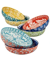 Certified International Panache Set of 6 Soup or Pasta Bowls, 6 Asst