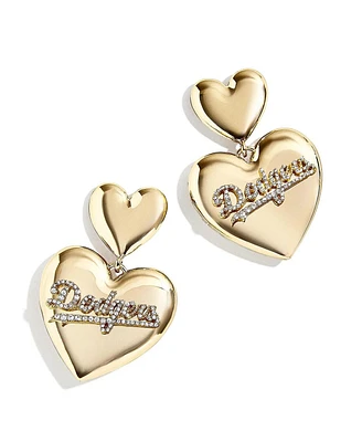 Women's Wear by Erin Andrews x Baublebar Los Angeles Dodgers Heart Statement Drop Earrings - Gold