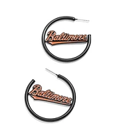 Women's Baublebar Baltimore Orioles Enamel Hoop Earrings