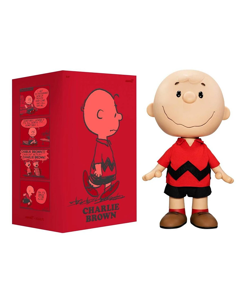 Super 7 Peanuts Charlie Brown Red Distressed Shirt Supersize Vinyl Figure