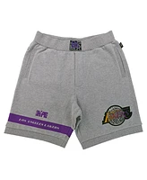 Men's and Women's Nba x Two Hype Heather Gray Los Angeles Lakers Culture Hoops Premium Classic Fleece Shorts