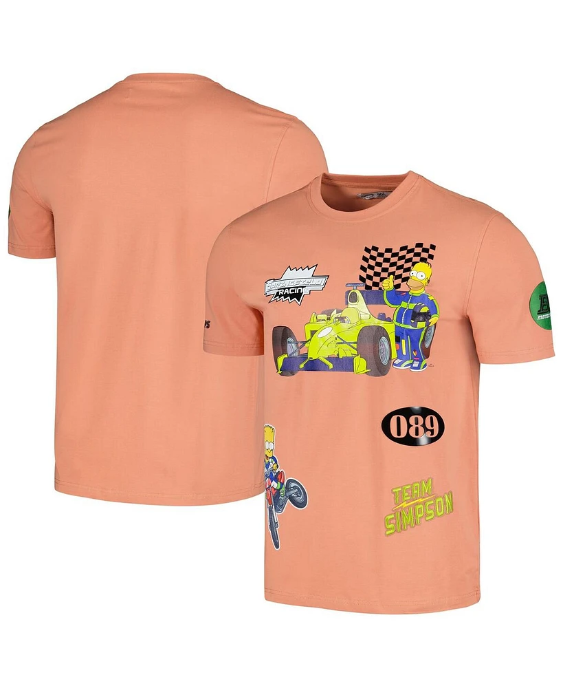 Men's and Women's Freeze Max Orange The Simpsons Racing T-shirt