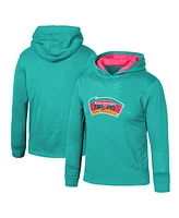 Big Boys Mitchell & Ness Teal Distressed San Antonio Spurs Hardwood Classics Legendary Slub Lightweight Pullover Hoodie