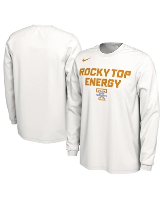 Men's and Women's Nike White Tennessee Lady Vols 2024 On-Court Bench Energy Long Sleeve T-shirt