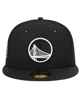 Men's New Era Black Golden State Warriors Active Satin Visor 59FIFTY Fitted Hat