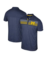 Men's Colosseum Navy Michigan Wolverines Big and Tall Langmore Polo Shirt